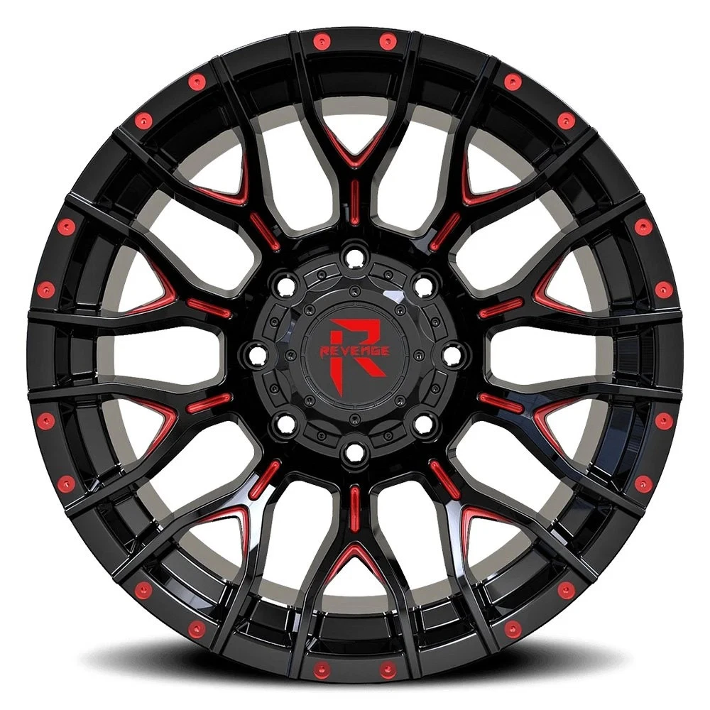 Revenge Offroad RV-201 BLACK AND RED MILLED 5X127,5X139.7 Size 20X9 0 ET - Image 2