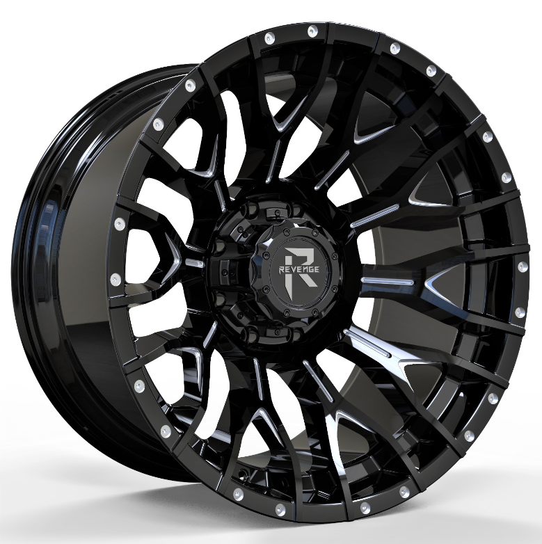 Revenge Offroad RV-201 BLACK AND MILLED 5X127,5X139.7 Size 20X9 0 ET