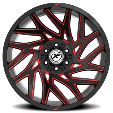 XF Off-Road XF-229 20x9 5x127 5x139.7 0 Cb 78.1 Gloss Black & Red Milled