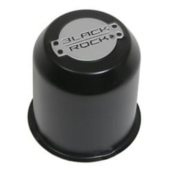 Black Rock 232712BR Black Steel Push Through Center Cap with Plug - 3.3 Inches