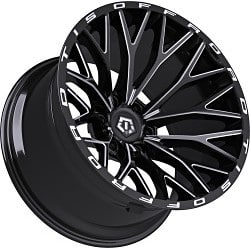 TIS 566BM 24x12 Cast Aluminum Wheel with 6x5.50 Bolt Pattern and -44 Offset