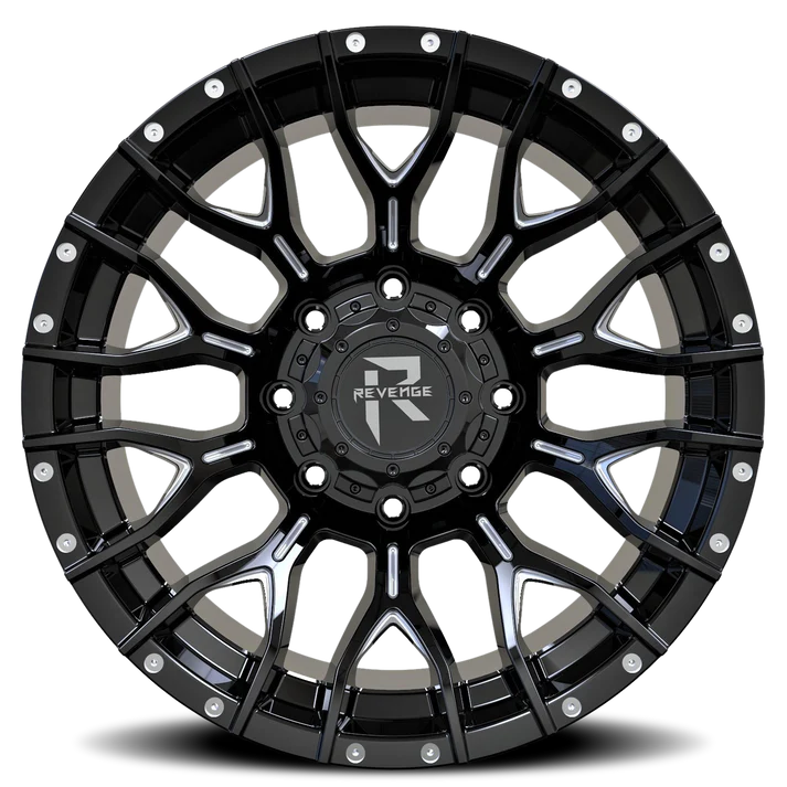 Revenge Offroad RV-201 BLACK AND MILLED 8X165.1 Size 20X9 0 ET